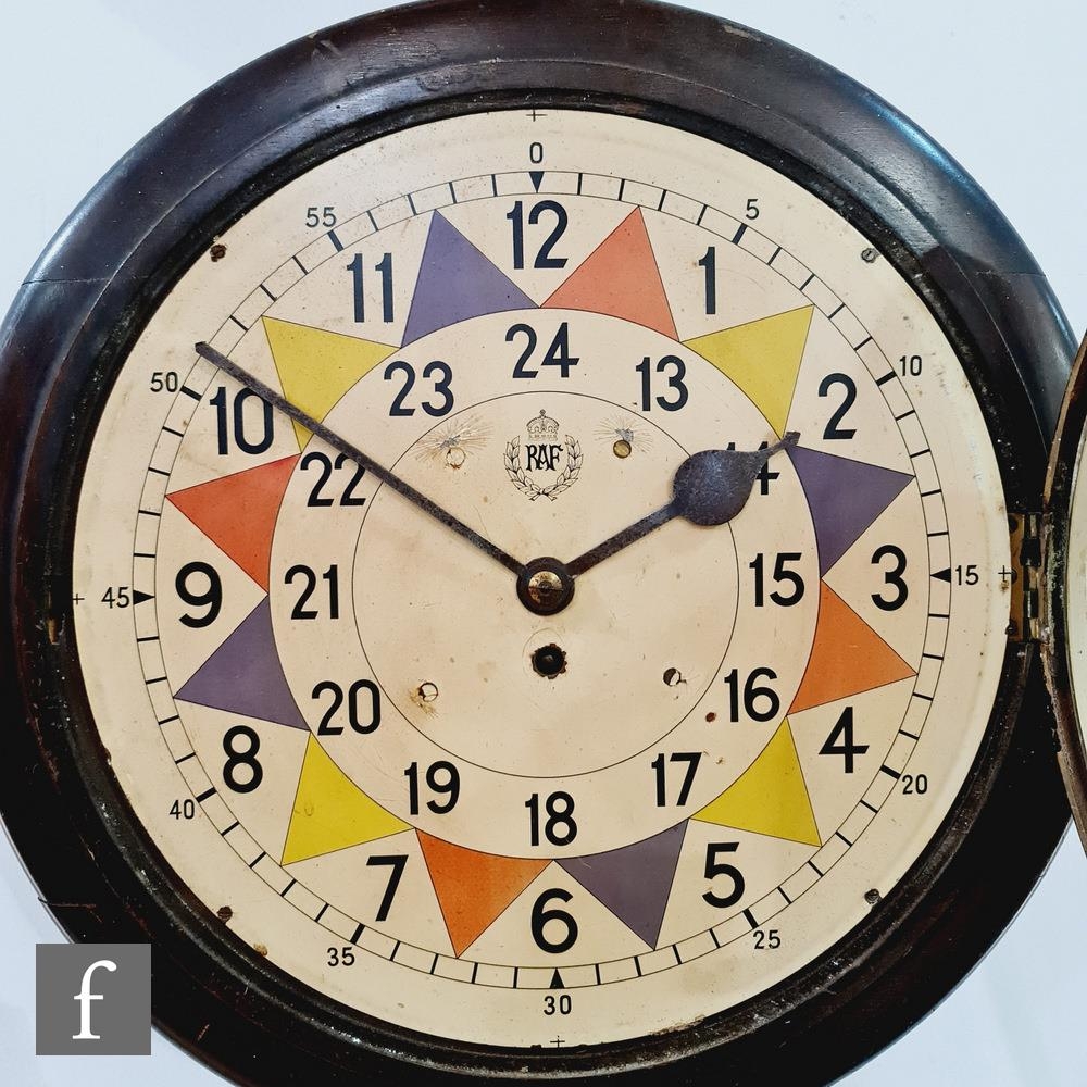 An RAF operations room sector wall clock, the single-fusee movement ...