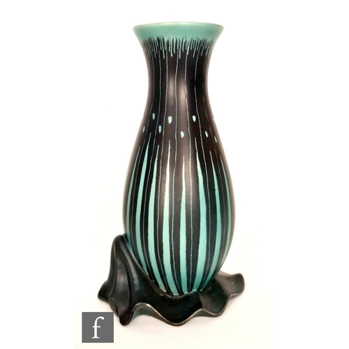 36 - A 1950s Beswick shape 1343 vase designed by Albert Hallam, of baluster form with affixed shaped base... 