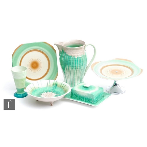 50 - A collection of assorted 1930s Shelley Harmony wares to include a cake stand, jug, cress dish and a ... 