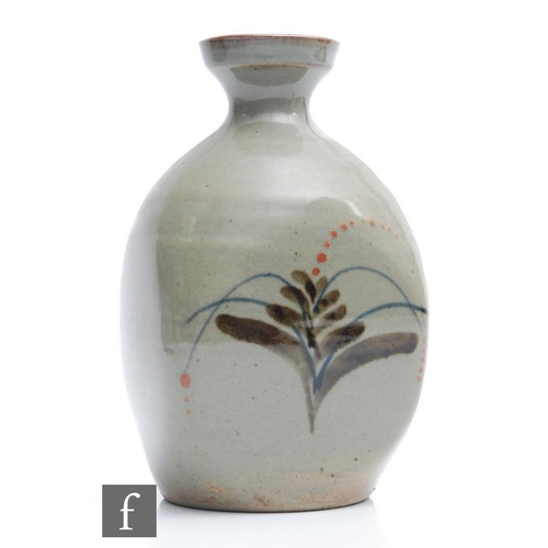 10 - A later 20th Century Studio vase by David Leach at Lowerdown Pottery, of square form decorated with ... 