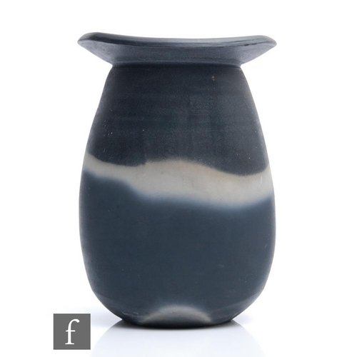 15 - A large later 20th Century studio 'Black Mood' vase by John Leach at Muchelney pottery, the compress... 