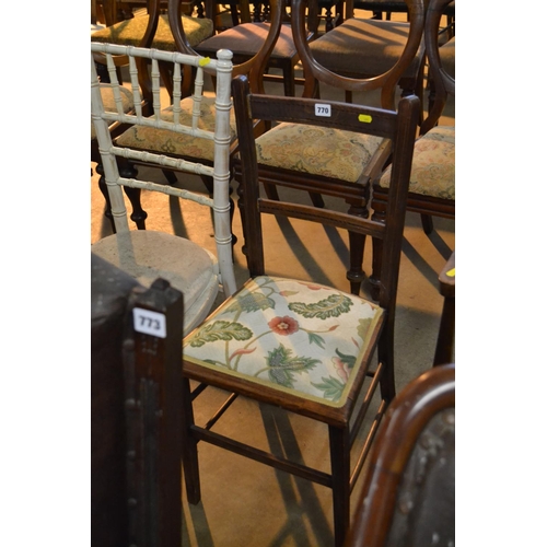 Edwardian Inlaid Oak Bedroom Chair