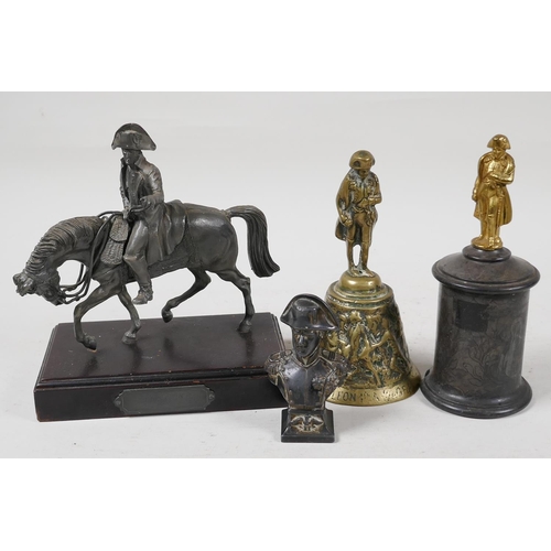 Napolean Bonaparte related items: a figure on horseback, 6