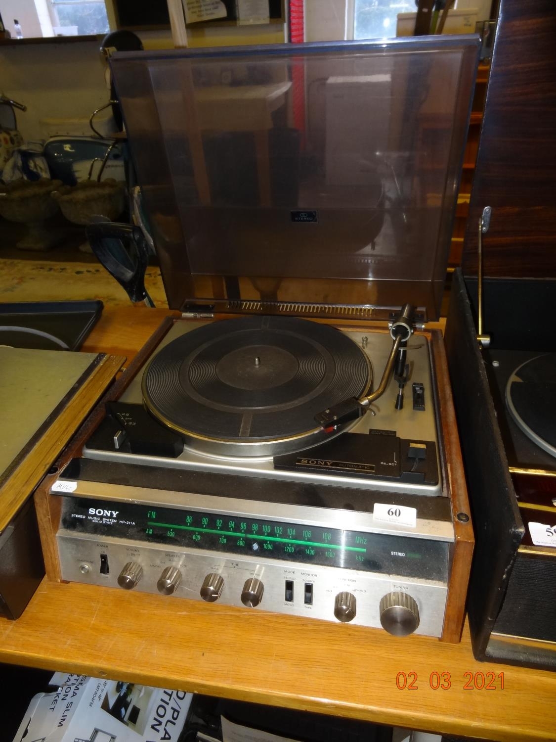 Vintage Sony stereo music system record 