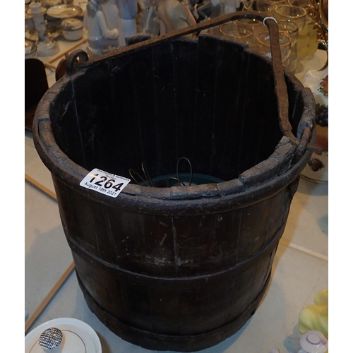 Handcoopered antique well bucket with wrought iron bindings... Barnebys