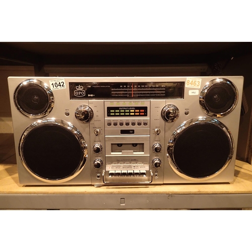 Silver, GPO Brooklyn large 1980sStyle Boombox CD, cassett... Barnebys