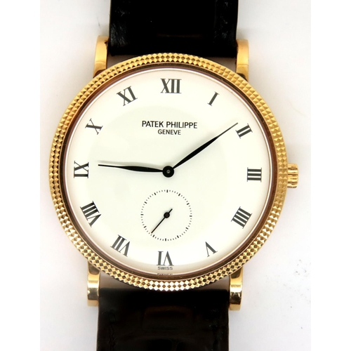 103 - Patek Philippe; 1995 Calatrava model 3919 gents 18k rose gold wristwatch with all paperwork, box etc... 