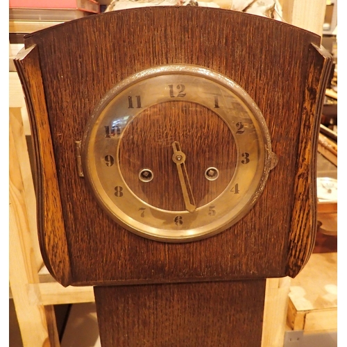 Oak cased grandmother clock. Not available for inhouse P&P,... Barnebys