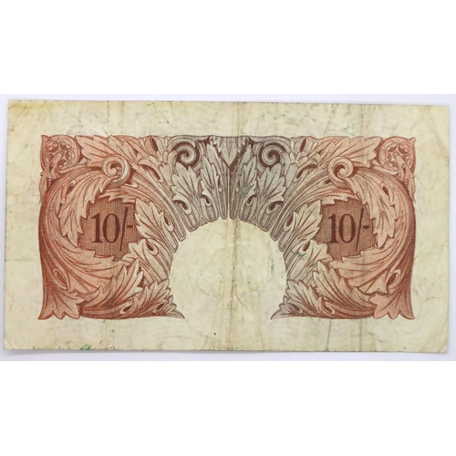 3005 - 1928-30 Mahon ten shilling note of George V, serial number Z77 241583, good order throughout. P&P Gr... 