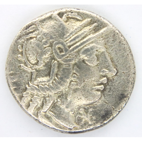 3008 - 123 BC Roman Republic silver denarius, Roma/Cato. P&P Group 1 (£14+VAT for the first lot and £1+VAT ... 