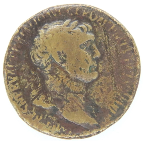 3014 - 98 AD Roman Sestertius of Emperor Trajan. P&P Group 1 (£14+VAT for the first lot and £1+VAT for subs... 
