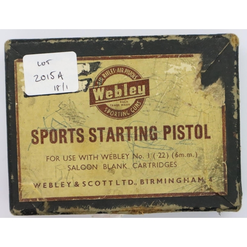 2015A - Webley Scott boxed 22 starting pistol. P&P Group 2 (£18+VAT for the first lot and £3+VAT for subsequ... 