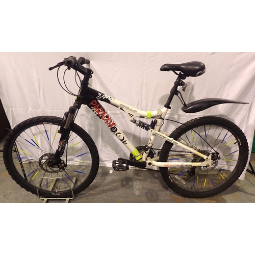 1001 - Apollo Paradox 18 inch frame 21 speed bicycle, full suspension with disc brakes and shifters. Not av... 