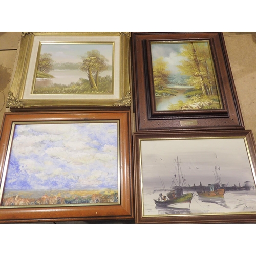 1012 - Collection of mixed framed oil paintings. Not available for in-house P&P, contact Paul O'Hea at Mail... 