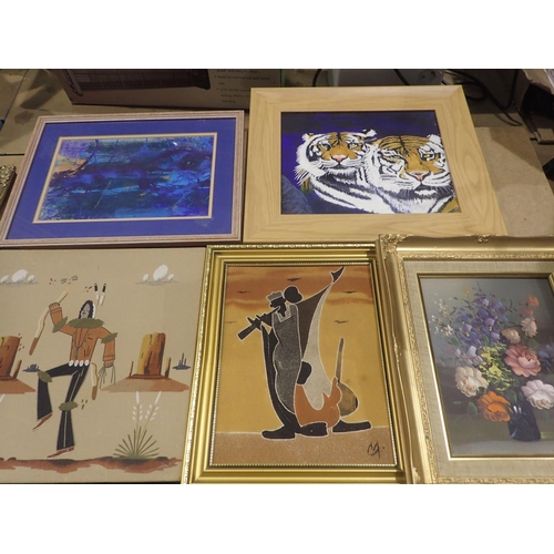 1012 - Collection of mixed framed oil paintings. Not available for in-house P&P, contact Paul O'Hea at Mail... 