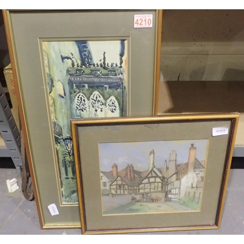 1031 - Three mixed watercolours depicting rural scenes. Not available for in-house P&P, contact Paul O'Hea ... 