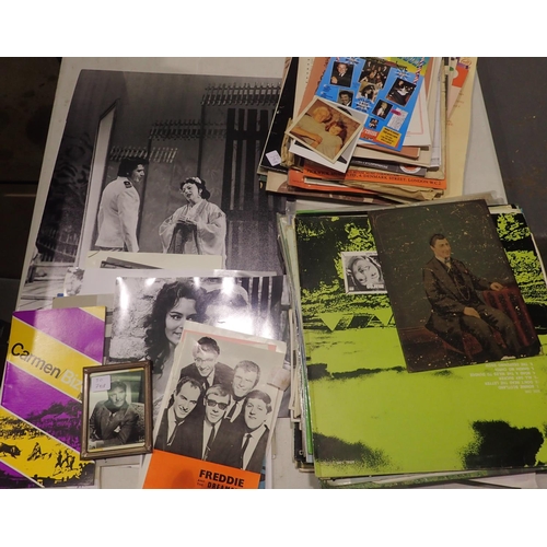 1033 - Collection of mixed theatre and recording artist items including photos, LPs, some signed. Not avail... 