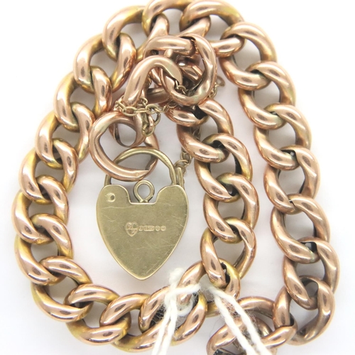 2 - 9ct gold curb link bracelet, L: 24 cm, 13.3g. P&P Group 1 (£14+VAT for the first lot and £1+VAT for ... 