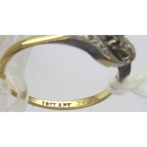 3 - 18ct gold diamond set twist ring, size N, 2.1g. P&P Group 1 (£14+VAT for the first lot and £1+VAT fo... 