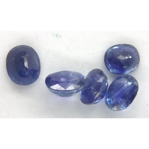 36 - Five loose blue sapphire stones, 7 x 6 mm. P&P Group 1 (£14+VAT for the first lot and £1+VAT for sub... 