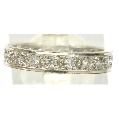 40 - 9ct white gold and diamond full eternity ring, size L, 3.1g. P&P Group 1 (£14+VAT for the first lot ... 
