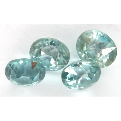 42 - Four loose blue zircon stones, largest D: 8 mm. P&P Group 1 (£14+VAT for the first lot and £1+VAT fo... 