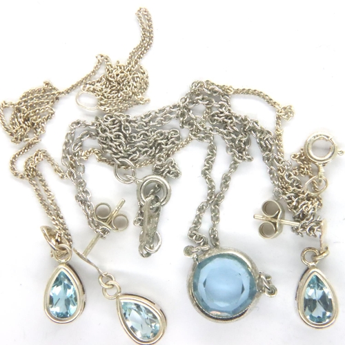 47 - Mixed stone set silver jewellery, unmarked, combined 5.9g. P&P Group 1 (£14+VAT for the first lot an... 