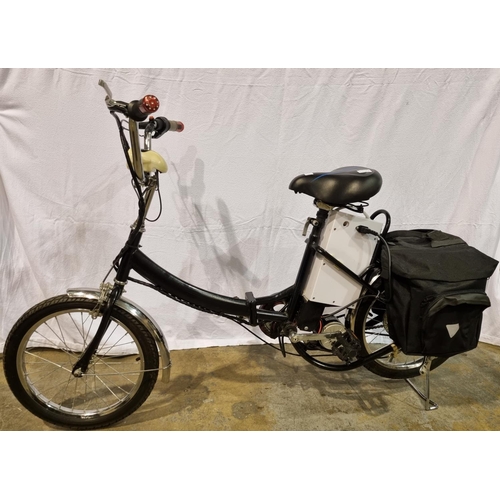 1008K - Unbranded 16 inch frame single speed throttled ran battery powered electric folding bike with exteri... 