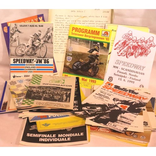 2008 - 1980s-1990s Speedway International programmes, approximately 40 in total. P&P Group 2 (£18+VAT for t... 