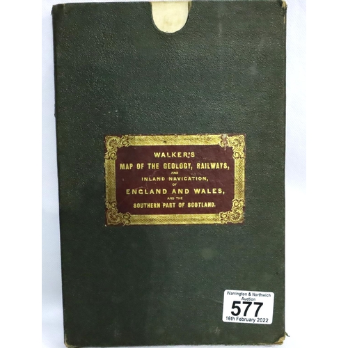 Walkers map of the Geology, Railways & Inland Navigation of Barnebys