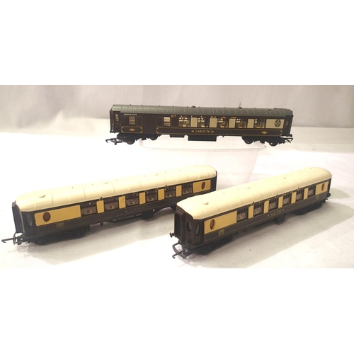 2019 - Three Pullman coaches; Hornby CAR78 and Triang - Jane and Ruth. Mostly very good condition and unbox... 