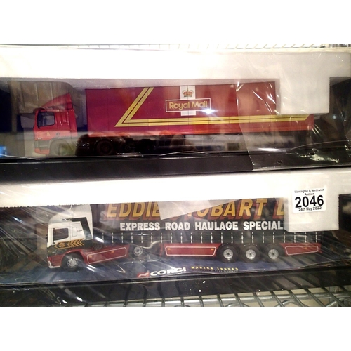 2046 - 2 Corgi 1/50 scale big trucks 75202 ERF Curtainside Boddingtons 75502, both new. P&P Group 1 (£14+VA... 