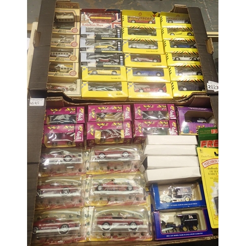 2023 - Two boxes of mixed diecast boxed cars to include Lledo, Matchbox etc. P&P Group 3 (£25+VAT for the f... 