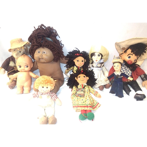 2057 - Nine assorted vintage dolls including Cabbage Patch, Rosie, Worzel etc. P&P Group 1 (£14+VAT for the... 