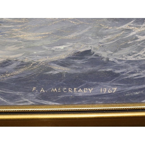 3015 - F A McCready (20th century): oil on board, South Foreland Lighthouse, dated 1967, 68 x 52 cm. Not av... 