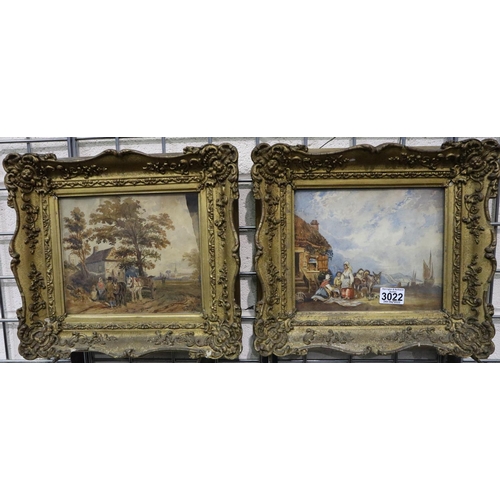 3022 - A pair of 19th century watercolours in the manner of Carl Goebel (Austrian 1824-1899), Continental f... 