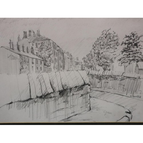 3043 - Roy Porritt (contemporary): five charcoal sketches, with further information on the artists exhibite... 