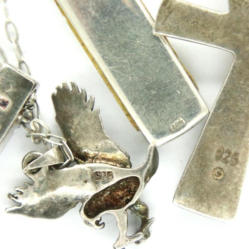 40 - Four 925 silver pendant necklaces, combined 22g. P&P Group 1 (£14+VAT for the first lot and £1+VAT f... 