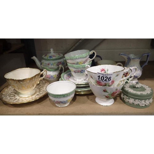 1026 - Collection of mixed ceramics to include a Foley tea set. Not available for in-house P&P, contact Pau... 