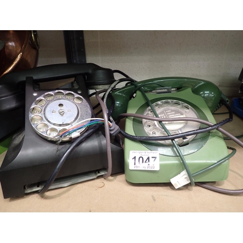 1047 - Two Rotary GPO telephones. Not available for in-house P&P, contact Paul O'Hea at Mailboxes on 01925 ... 