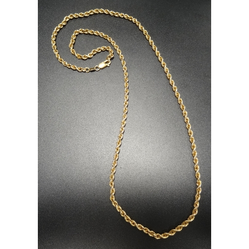 3 - EIGHTEEN CARAT GOLD ROPE TWIST NECK CHAIN
63cm long and approximately 14.7 grams