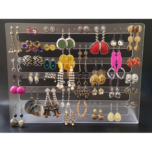 23 - LARGE SELECTION OF COSTUME JEWELLERY EARRINGS
of various designs and sizes, including crystal, ename... 