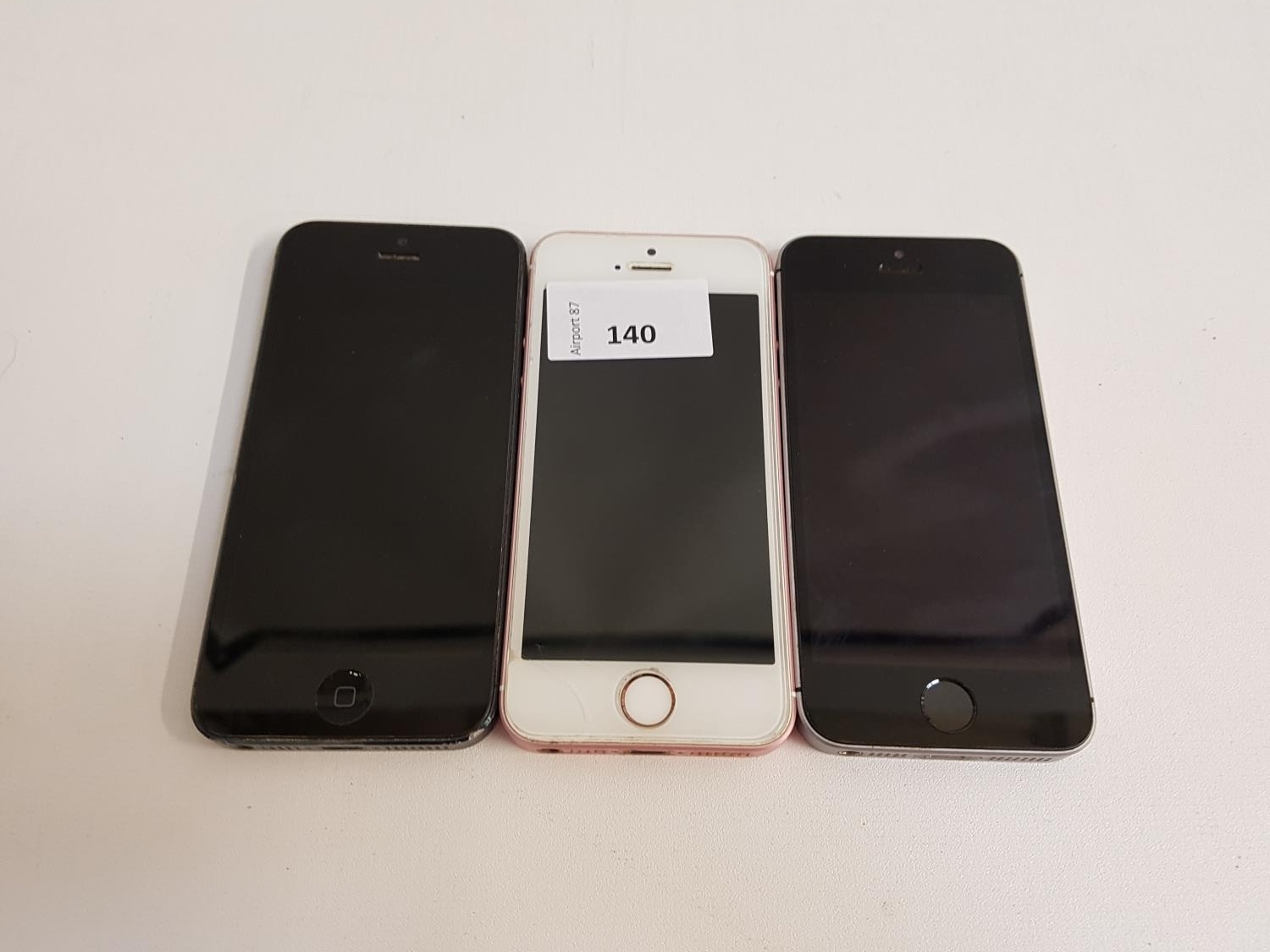 Two Apple Iphone Se Phones A1723 And One Apple Iphone 5 Model A14 One Se Imei