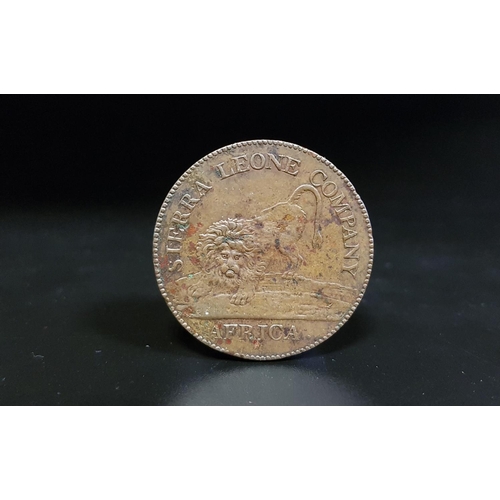 352 - 1791 SIERRA LEONE COMPANY PENNY
struck in bronzed copper, lion facing, AFRICA below, rev. clasped ha... 