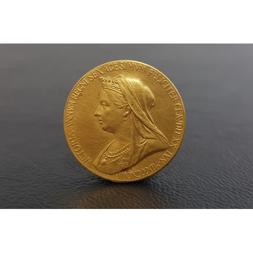 345 - VICTORIA GOLD JUBILEE MEDAL
with young Victoria to one side, the reverse with Victoria veiled, 22ct ... 