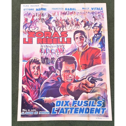 252 - TWO FRENCH GRANDE FILM POSTERS
comprising 'Zoras le Rebelle' (Ten Ready Rifles), 1959, 47