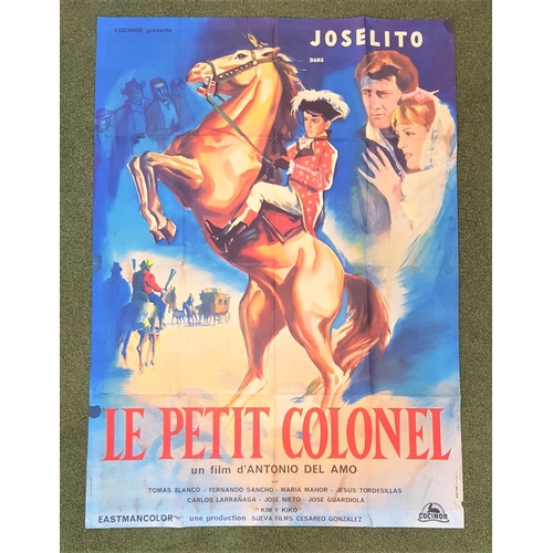 253 - TWO FRENCH GRANDE FILM POSTERS
comprising 'Le Petit Colonel' (The Little Colonel), 1960, 43.5