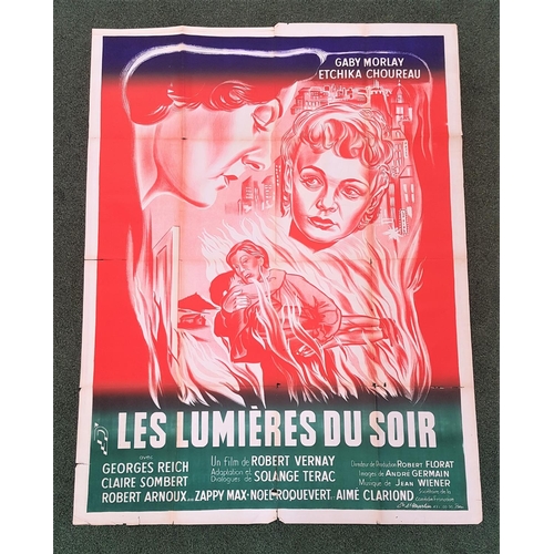 255 - TWO FRENCH GRANDE FILM POSTERS
comprising 'Les Lumieres du Soir', 1956, 47