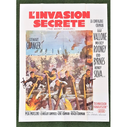257 - THREE FRENCH GRANDE FILM POSTERS
comprising 'L'Invasion Secrete' (The Secret Invasion), 1964, 47