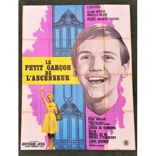 259 - THREE FRENCH GRANDE FILM POSTERS
comprising 'Le Petit Garcon de L'Ascenseur', 1962, 45.5